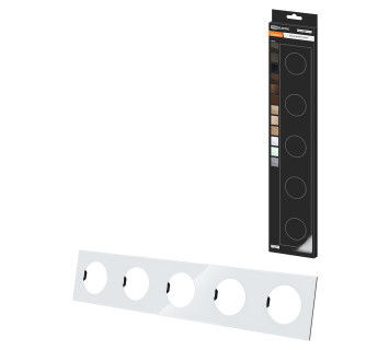 Рамка пятипостовая хрустально-белая, стекло, 