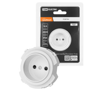 Розетка 2П 16А 250В с защ. шт. белая, 
