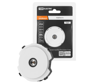 Розетка TV проходная белая, 