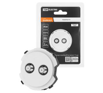 Розетка TV/SAT проходная белая, 