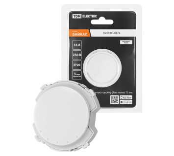 Выключатель 1-кл. 16А 250В проходной белый, 