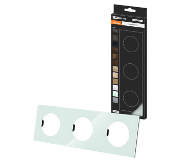 Рамка тройная фисташковая, стекло, 