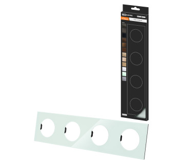 Рамка четверная фисташковая, стекло, 