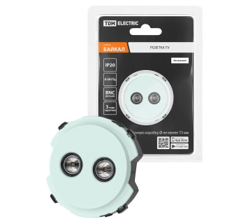 Розетка двойная TV проходная фисташковая, 