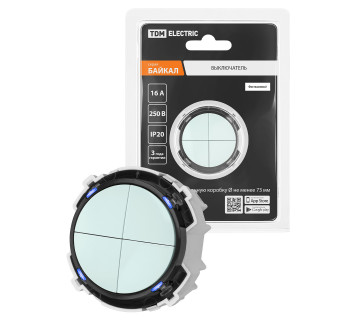 Выключатель 4-кл. 16А 250В проходной кнопочный механизм фисташковый, 