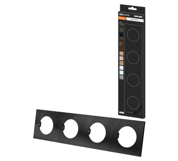 Рамка четверная агат, алюминий, текстурированный, 