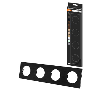 Рамка четверная агат, алюминий, шлифованный, 