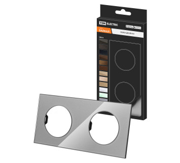 Рамка двойная платина, стекло, 