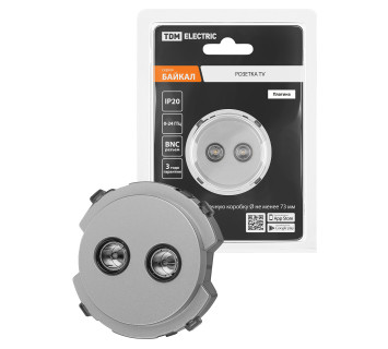 Розетка двойная TV проходная платина, 