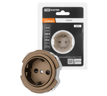 Розетка 2П+З 16А 250В с защ. шт. бронза, 
