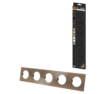 Рамка пятипостовая бронза, алюминий, текстурированный, 