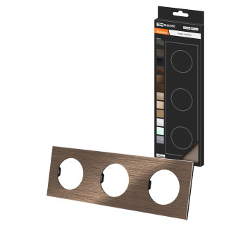 Рамка тройная бронза, алюминий, шлифованный, 