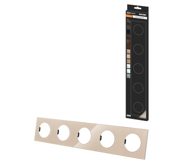 Рамка пятипостовая постовая шампань, стекло, 