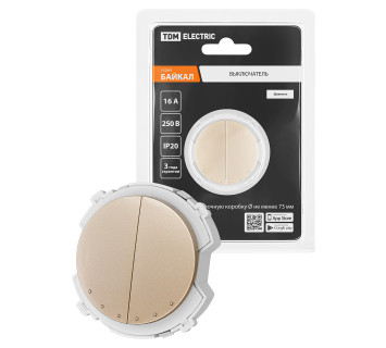 Выключатель 2-кл. 16А 250В шампань, 