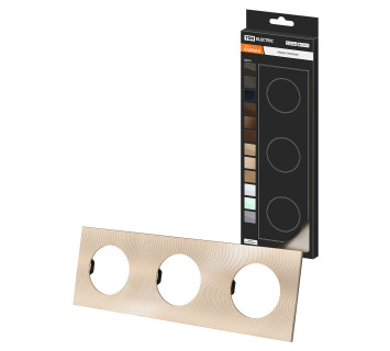 Рамка тройная шампань, алюминий, текстурированный, 