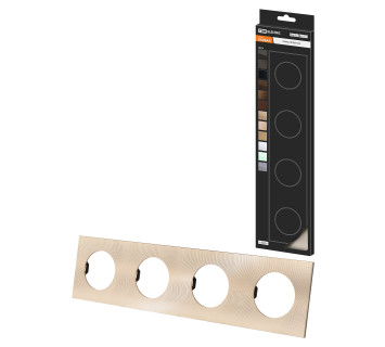 Рамка четверная шампань, алюминий, текстурированный, 