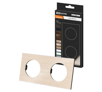 Рамка двойная шампань, алюминий, шлифованный, 