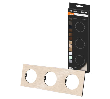 Рамка тройная шампань, алюминий, шлифованный, 