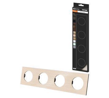 Рамка четверная шампань, алюминий, шлифованный, 