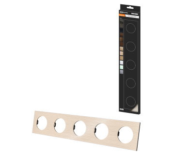 Рамка пятипостовая шампань, алюминий, шлифованный, 