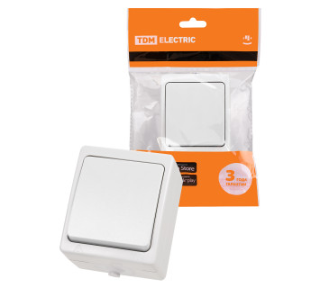 Выключатель 1-кл. открытой установки IP54 10А белый 