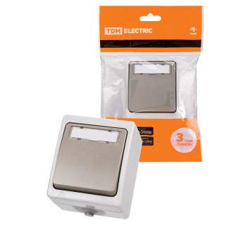 Кнопка звонковая с полем для надписи IP54 6A серая 