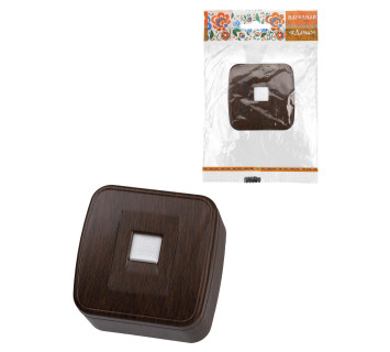 Розетка компьютерная (RJ-45) открытой установки IP20, венге 