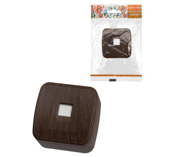 Розетка TФ (RJ-11) открытой установки IP20, венге 