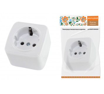 Розетка 2П+З открытой установки IP20 16А, белая 
