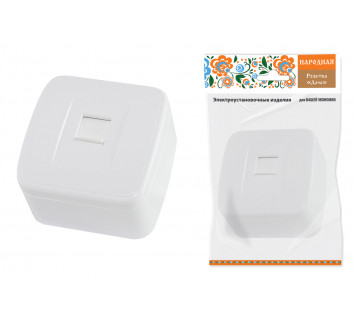 Розетка компьютерная (RJ-45) открытой установки IP20, белая 