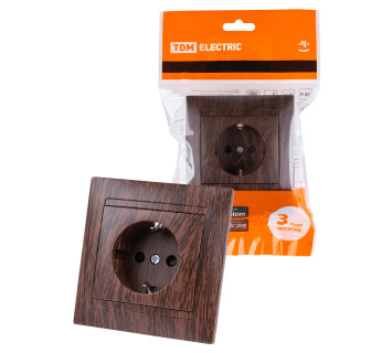 Розетка 2П+З 16А 250В с защ. шт. венге 