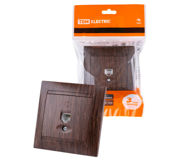 Розетка телефонная RJ11 венге 