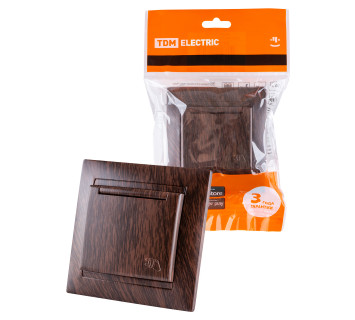 Розетка 2П+З 16А 250В IP44 с крышкой венге 