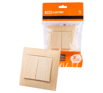 Выключатель 2-х кл. 10А сосна 