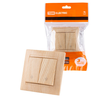 Выключатель на 2 направления 2 кл. 10А сосна 