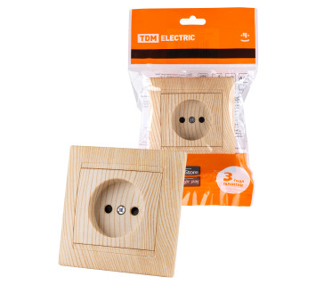 Розетка 2П 10А 250В с защ. шт. сосна 