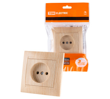 Розетка 2П 10А 250В сосна 