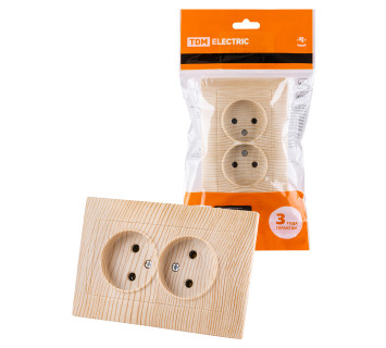 Розетка двойная 2П 10А 250В сосна 