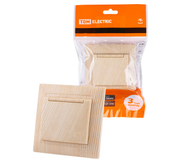 Розетка 2П+З 16А 250В IP44 с крышкой сосна 