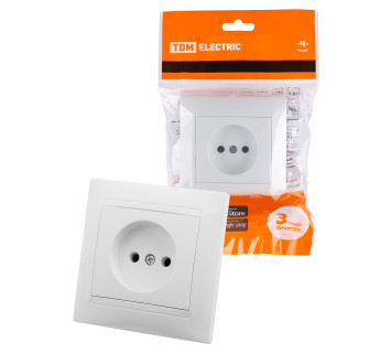 Розетка 2П 10А 250В белая 