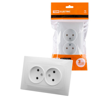 Розетка двойная 2П 10А 250В белая 
