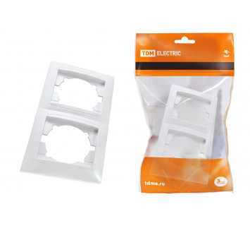 Рамка 2-х постовая горизонтальная белая 