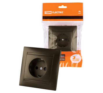 Розетка 2П+З 16А 250В с защ. шт. бронза 