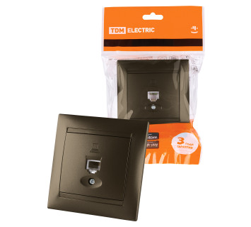 Розетка компьютерная RJ45  бронза 