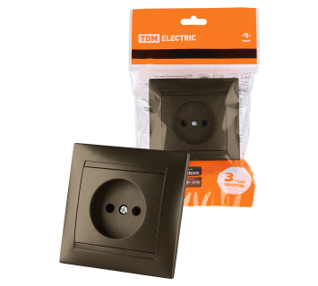 Розетка 2П 10А 250В бронза 