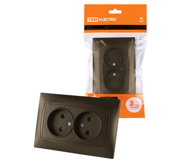 Розетка двойная 2П 10А 250В  бронза 