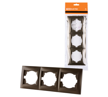 Рамка 3-х постовая горизонтальная бронза 