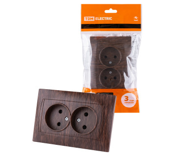 Розетка двойная 2П 10А 250В с защ. шт. венге 