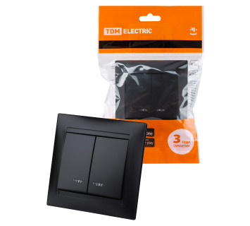 Выключатель 2 кл. с подсветкой 10А графит 