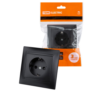 Розетка 2П 10А 250В с защ. шт. графит 